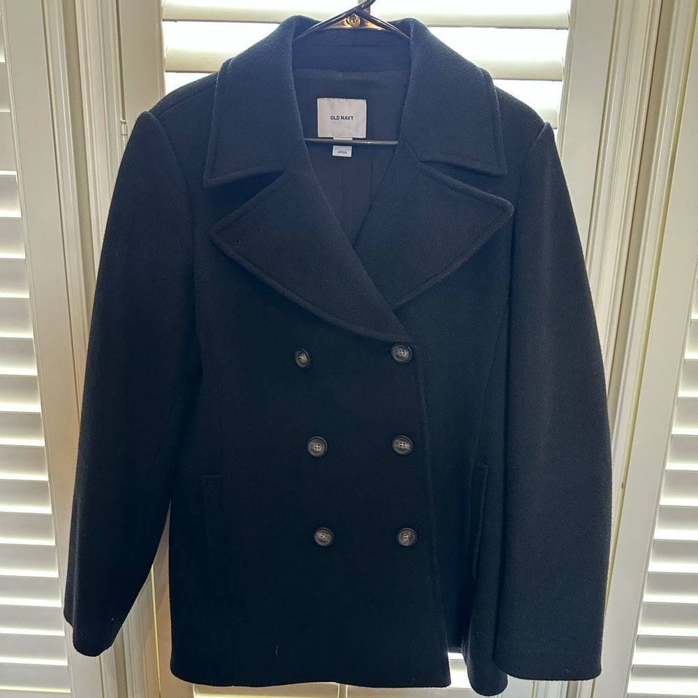 Old Navy Black Peacoat with Structured Tailoring